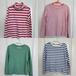 Bundle of 4 Girls’ J. Crew Factory Crewcuts Long Sleeve Tees - size S (6/7)